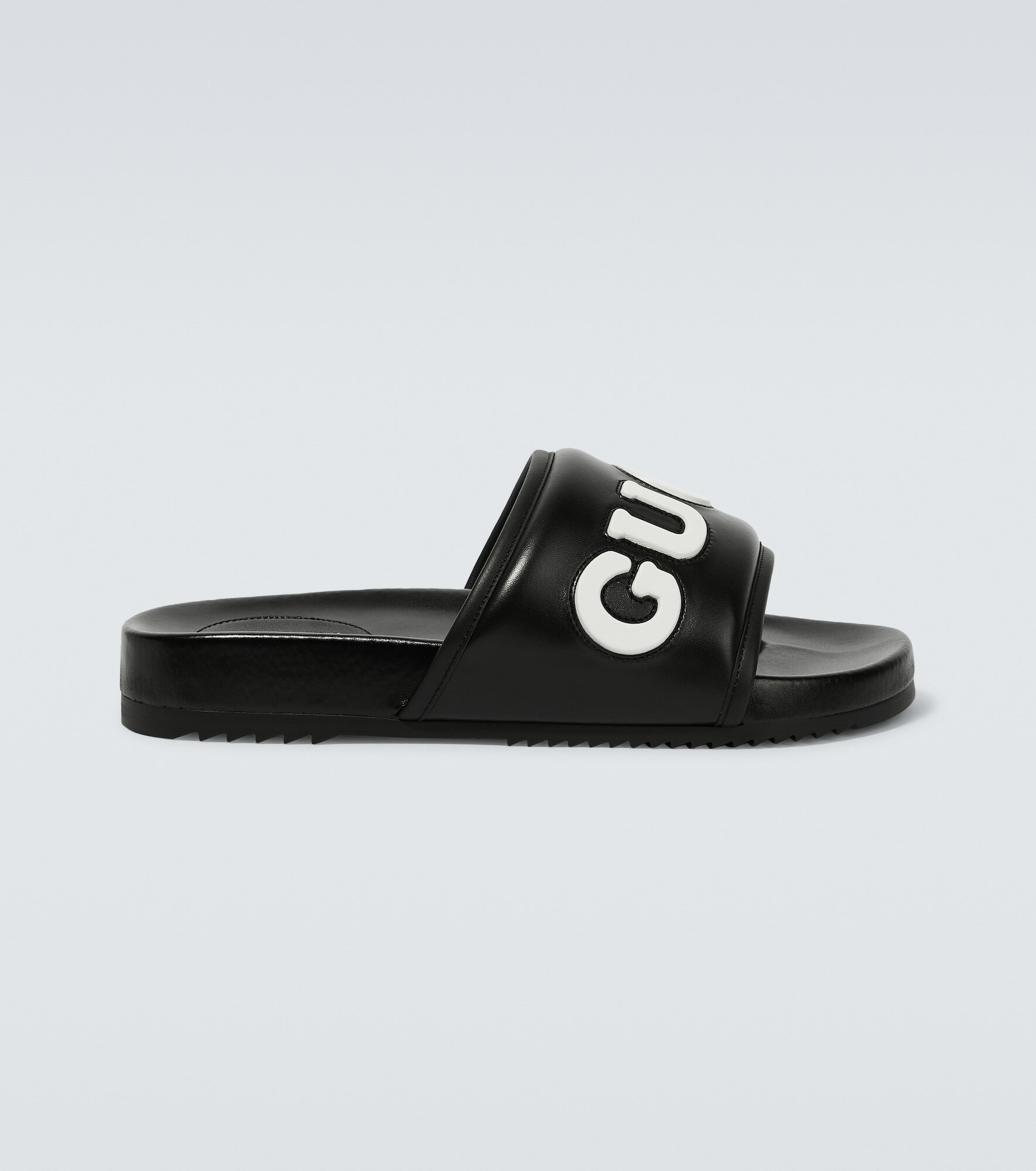 Gucci - Logo leather slides Gucci