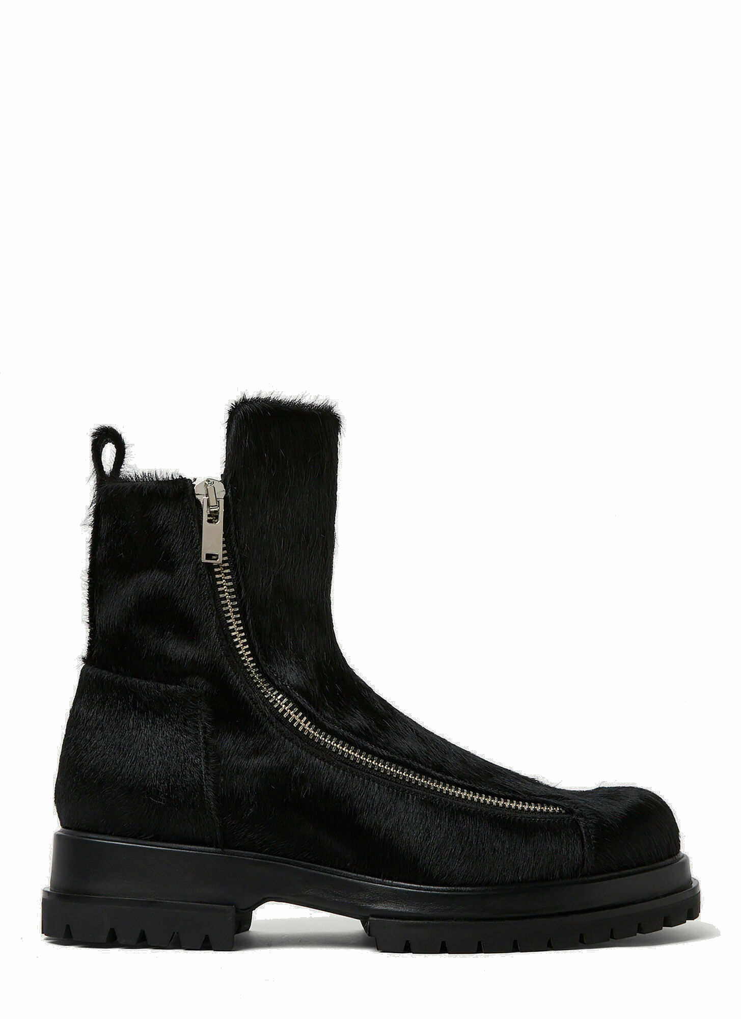 Side Zip Ankle Boots in Black 424