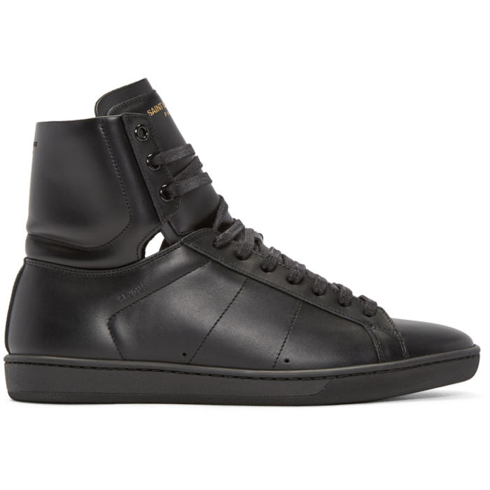 Saint Laurent Black SL-01 Court Classic High-Top Sneakers Saint Laurent