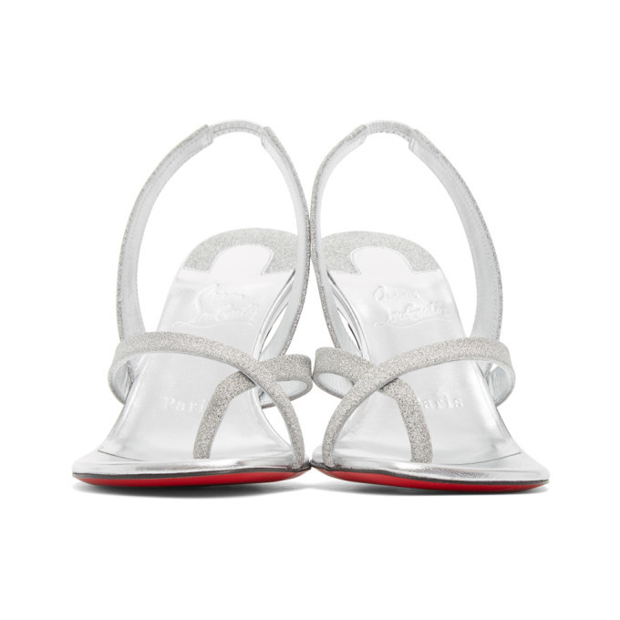 Christian Louboutin Silver Taralita 85 Heeled Sandals Christian Louboutin