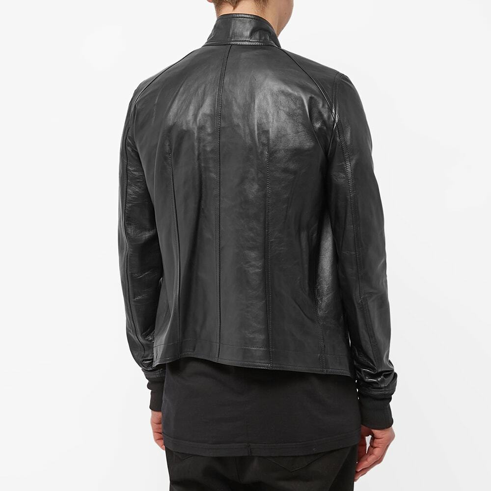 Rick Owens Men's Intarsia Leather Jacket in Black