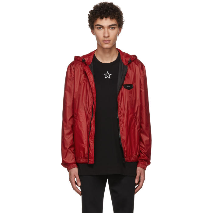 Givenchy Red Hooded Windbreaker Givenchy