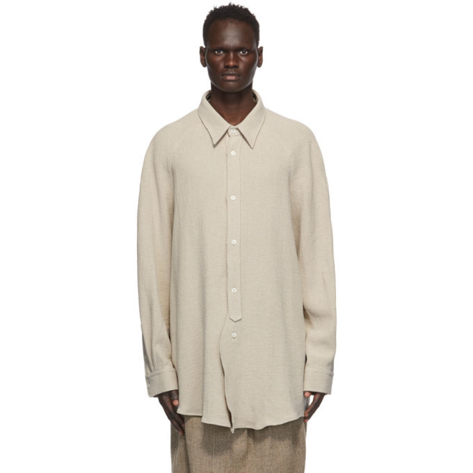 Hed Mayner Off-White Linen Raglan Shirt Hed Mayner