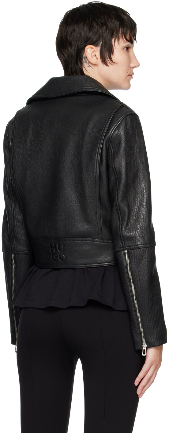 Hugo Black Leather Jacket Hugo Boss