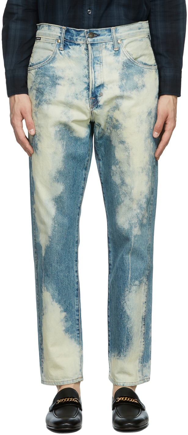 TOM FORD Blue Bleached Denim Jeans TOM FORD