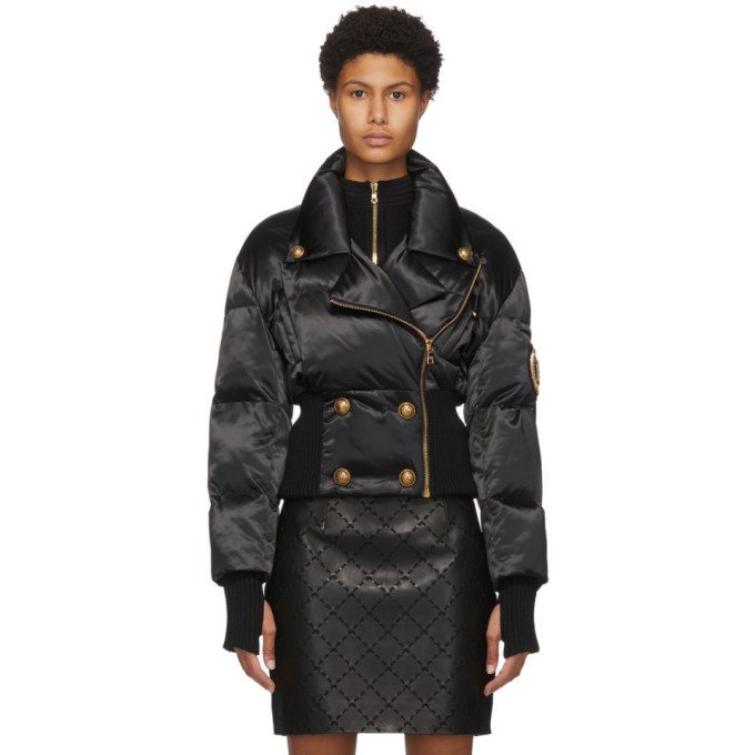 Balmain Black Quilted FourButton Jacket Balmain