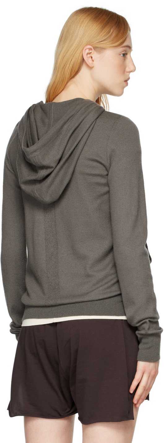Rick Owens Taupe Cashmere Hoodie