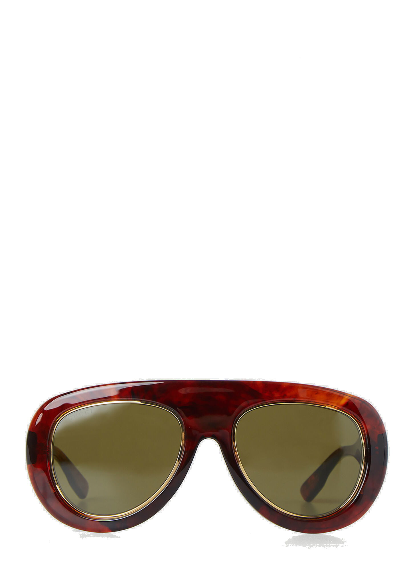 Navigator Frame Tortoiseshell Sunglasses In Brown Gucci