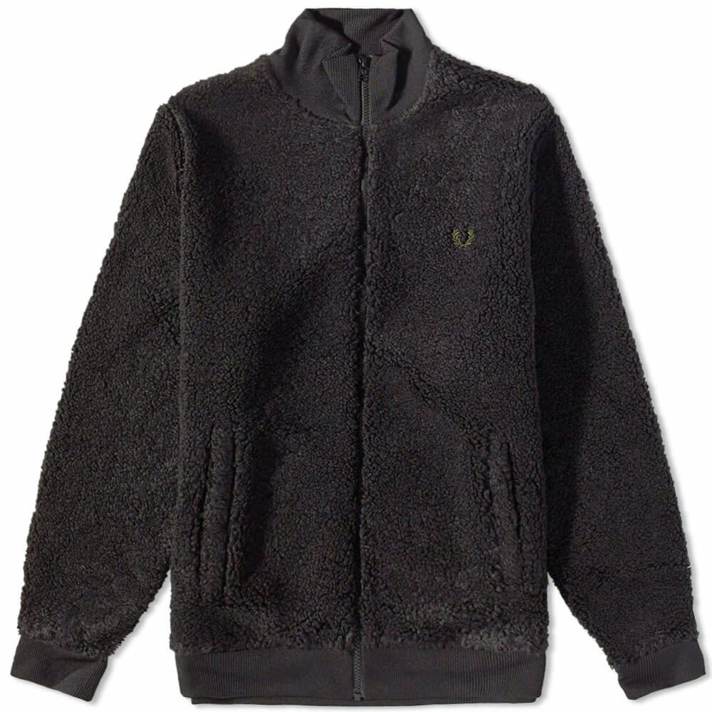 Fred Perry Authentic Men's Borg Fleece Track Jacket in Black Fred Perry ...