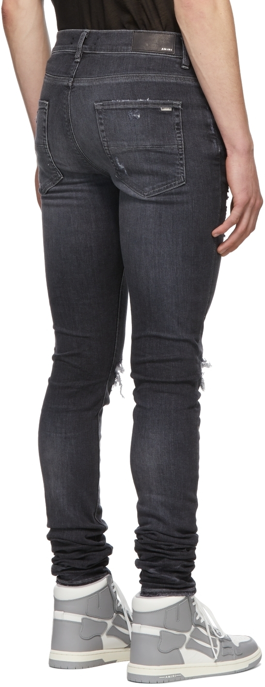 AMIRI Grey MX1 Leather Jeans Amiri