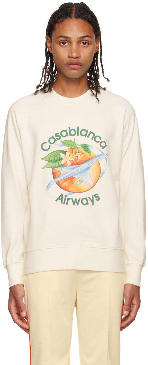 Photo: Casablanca White 'Orbite Autour De L'Orange' Sweatshirt