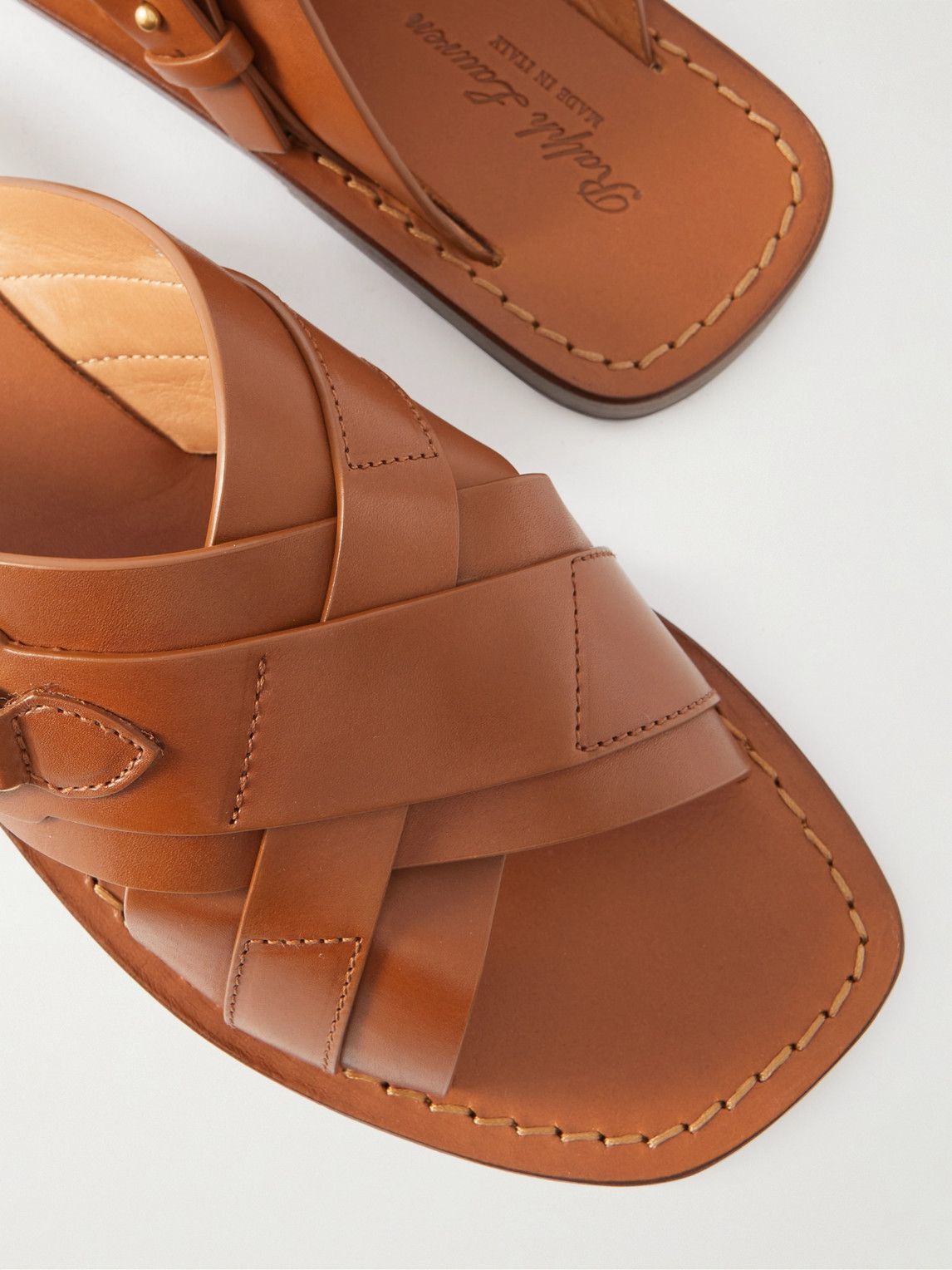 Ralph Lauren Purple label - Welington Leather Sandals - Brown Ralph Lauren  Purple Label