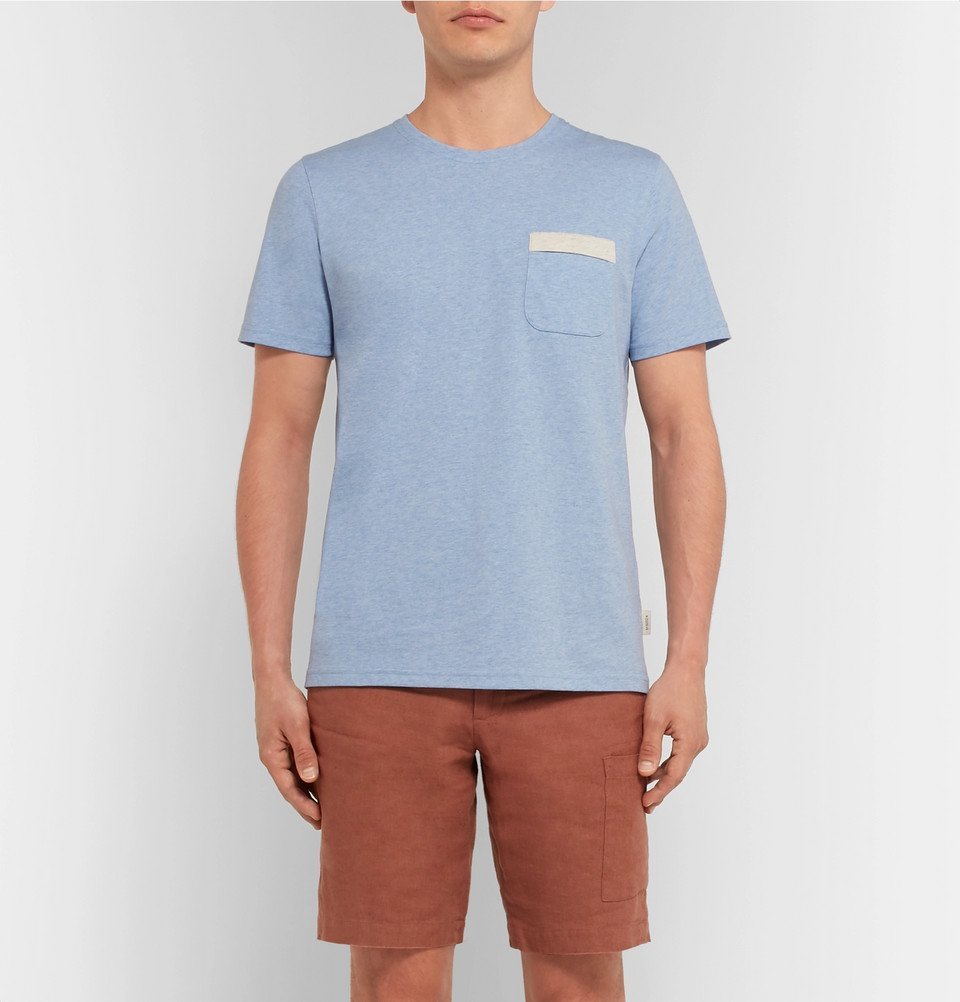 Oliver Spencer - Mélange Cotton-Jersey T-Shirt - Men - Blue