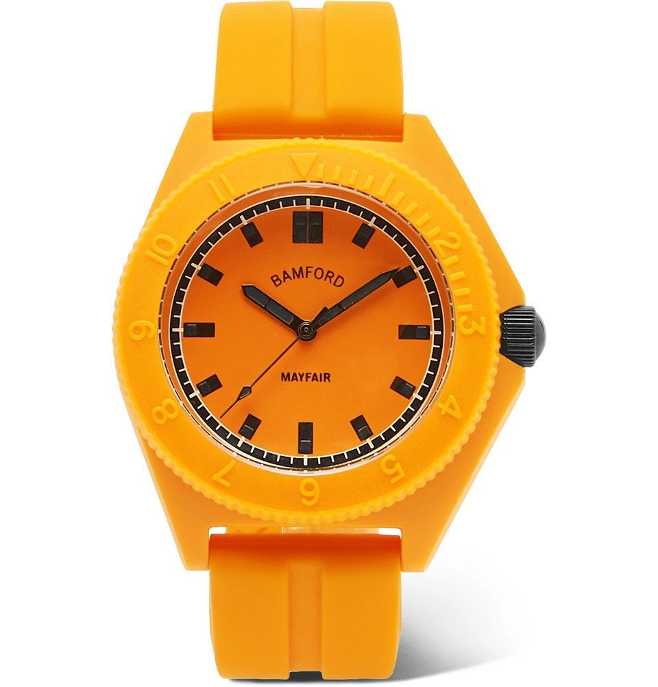 Bamford Watch Department - Mayfair Rubber Watch - Yellow Bamford Watch ...