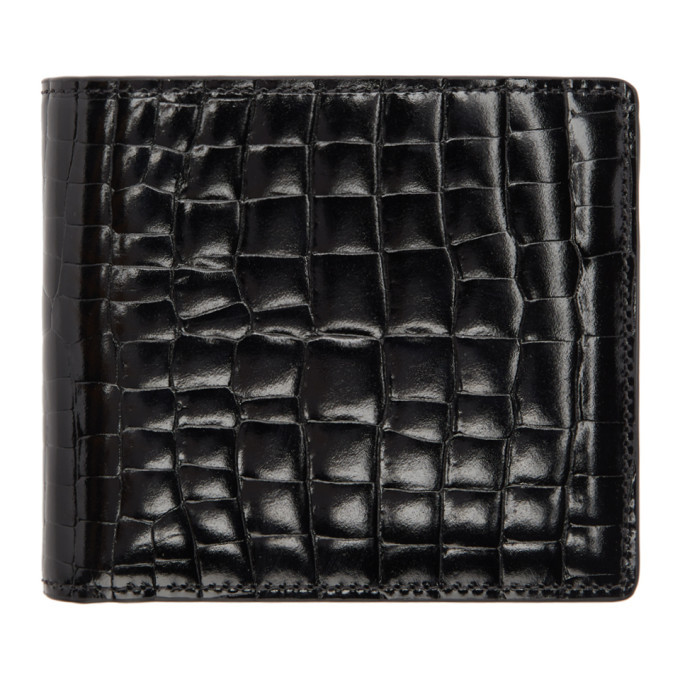 Maison Margiela Black Croc Bifold Wallet Maison Margiela