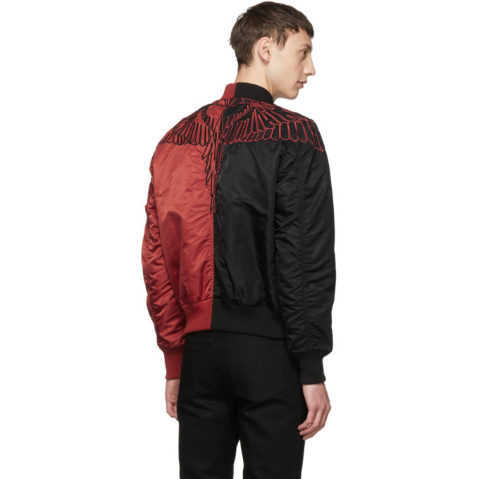 Marcelo Burlon County of Milan Black and Red Wings MA-1 Bomber