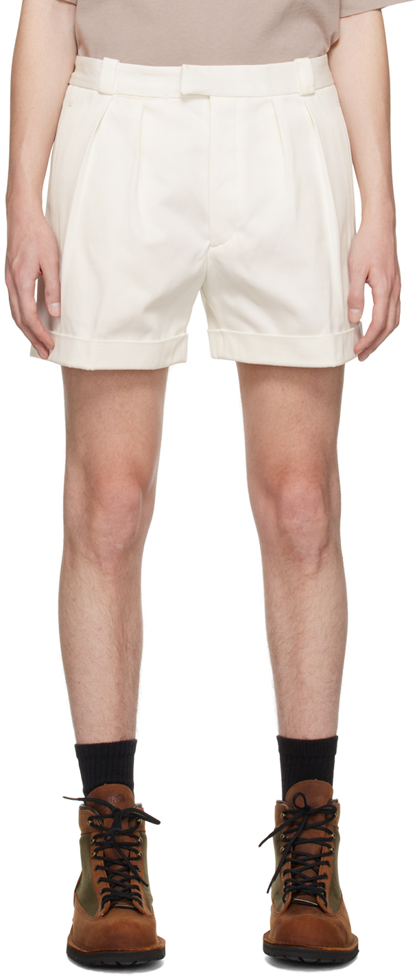 Acne Studios White Pleated Shorts Acne Studios