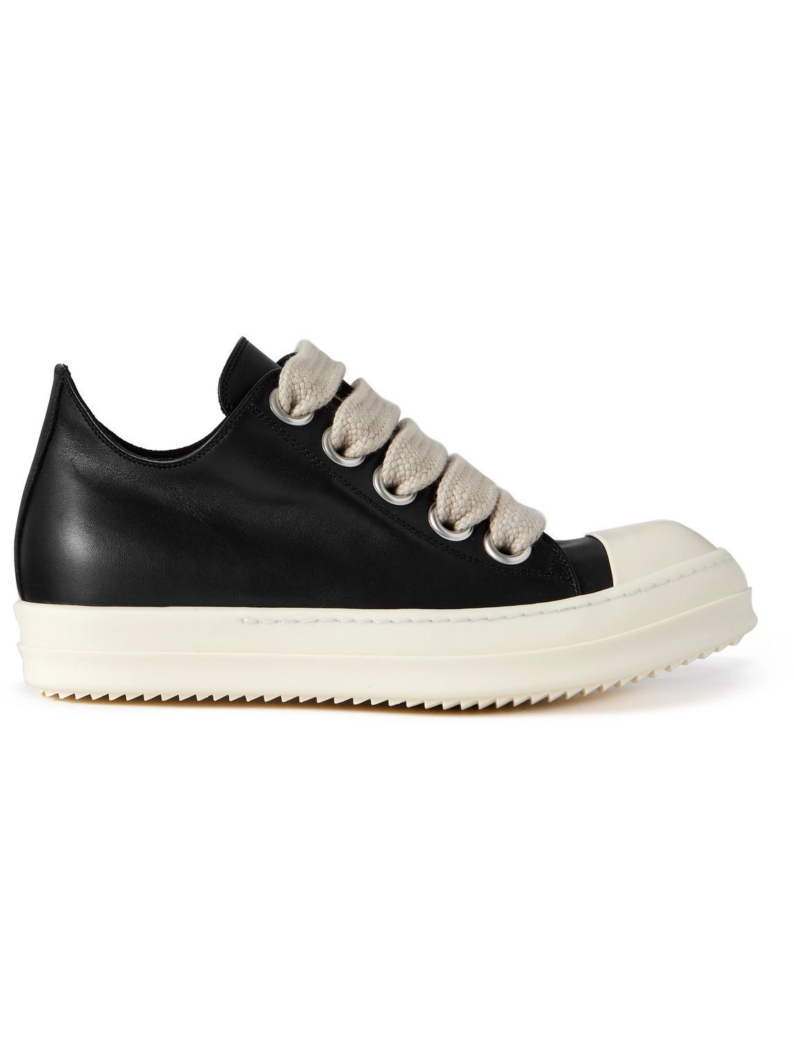 Rick Owens - Rubber-Trimmed Leather Sneakers - Black Rick Owens