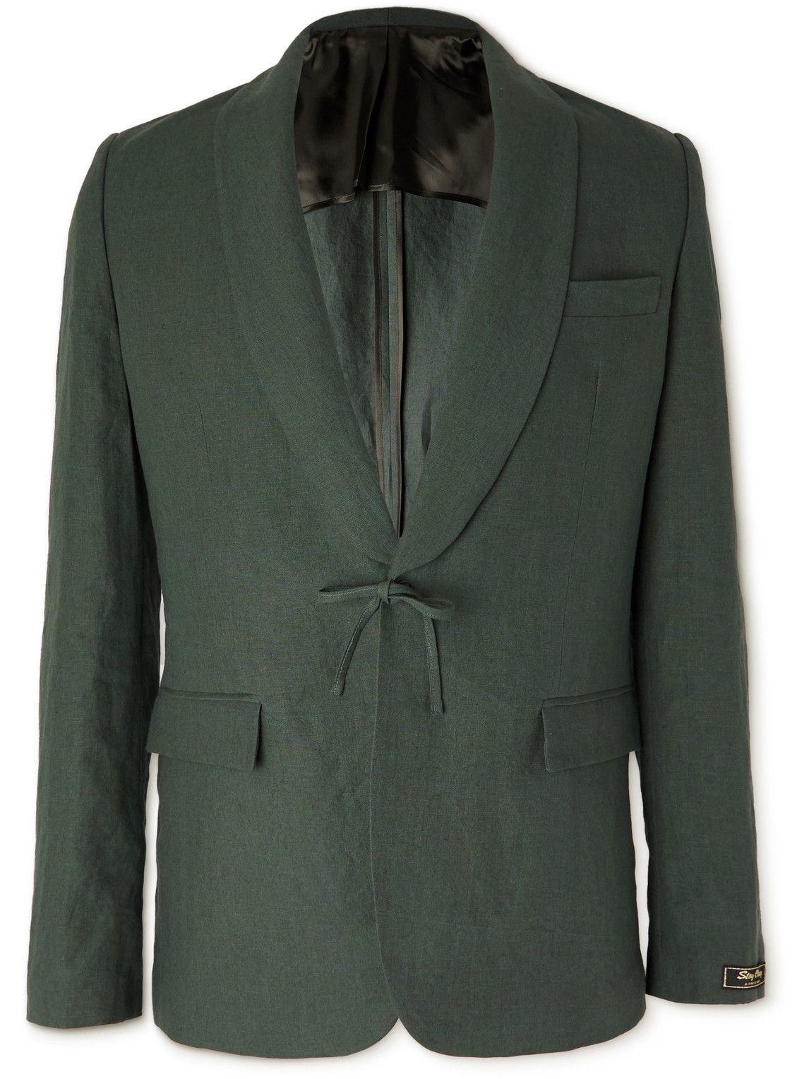 Photo: A Kind Of Guise - Shawl-Collar Linen Suit Jacket - Green