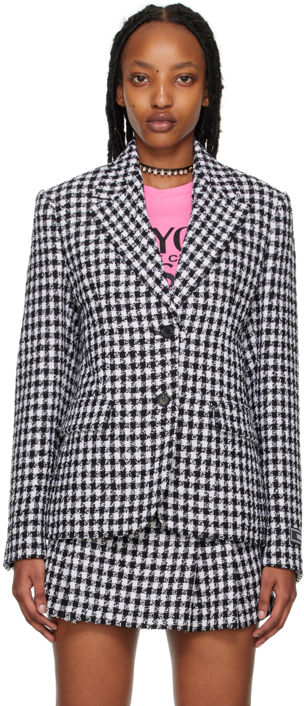 Versace Black & White Vichy Blazer Versace