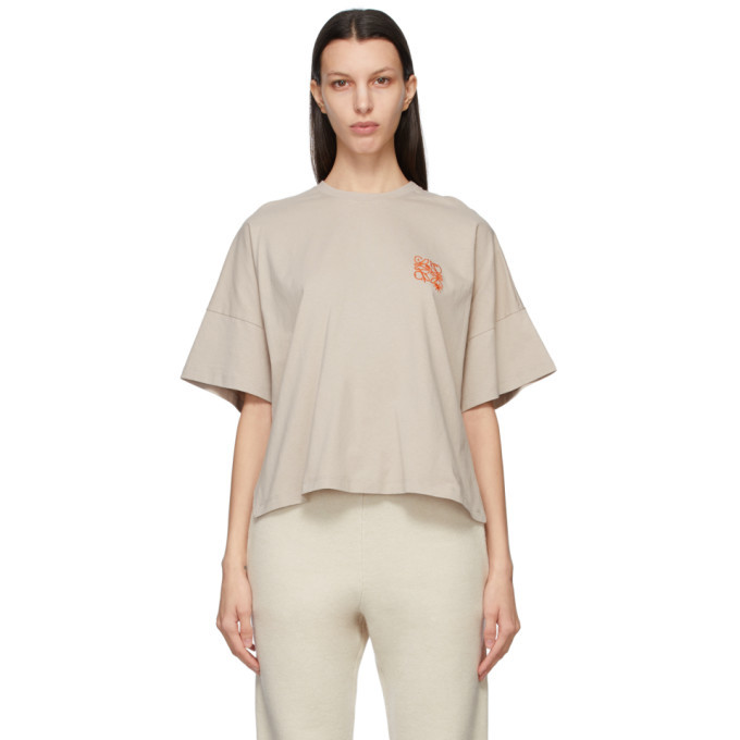 Loewe Beige Oversized Anagram T-Shirt Loewe