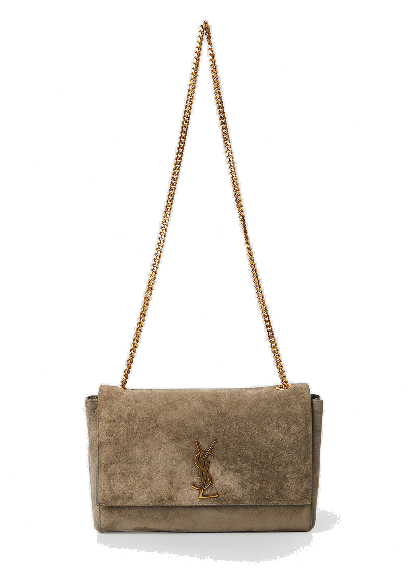 Kate Monogram Shoulder Bag In Grey Saint Laurent