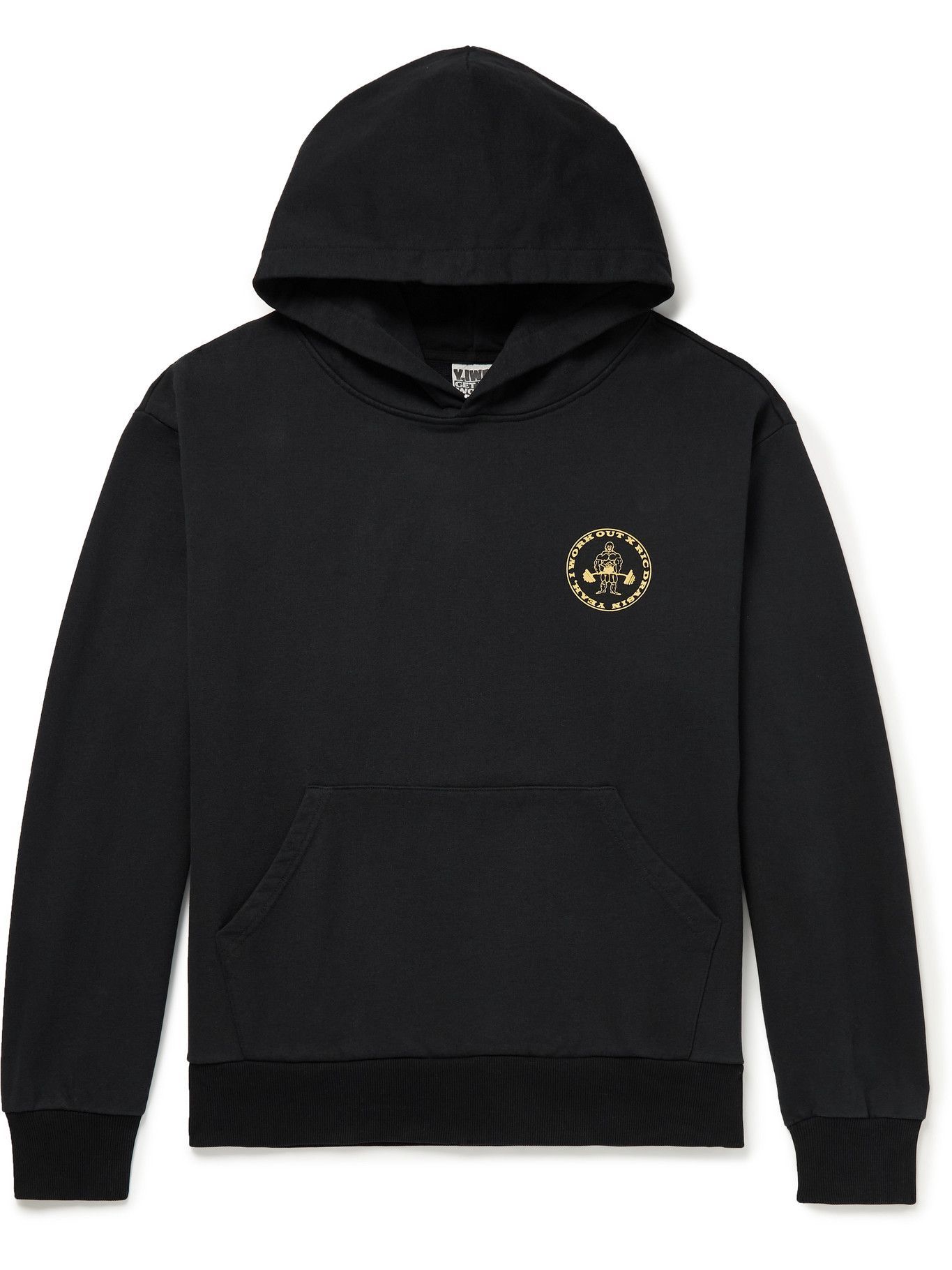 Y,IWO - Gold's Gym Logo-Print Cotton-Jersey Hoodie - Black Y,IWO