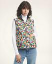 Brooks Brothers Women's Reversible Water-Repellent Patchwork Puffer Vest | Navy