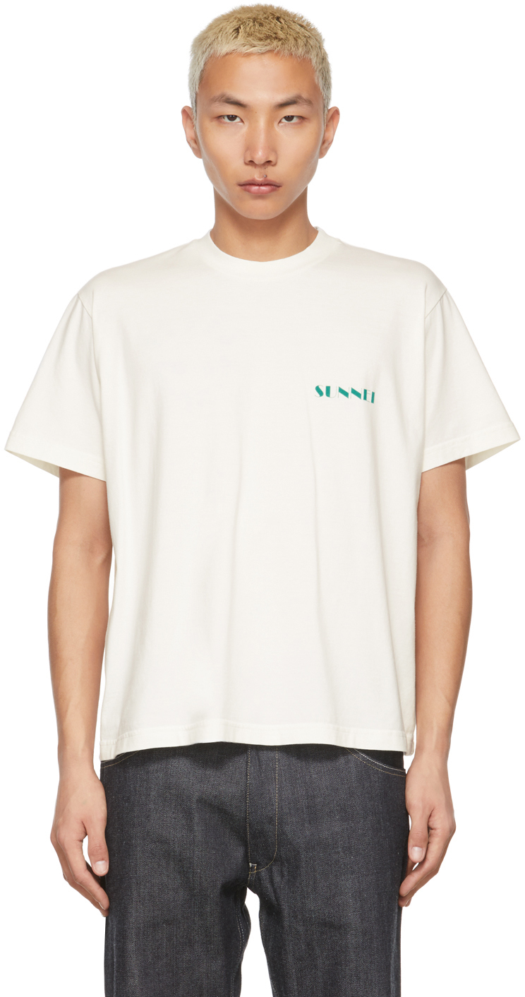 Sunnei Off-White Mini Logo T-Shirt Sunnei