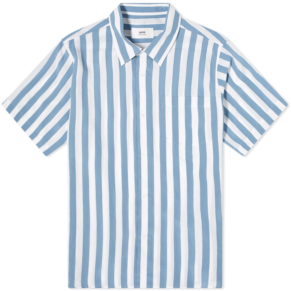 AMI Short Sleev Stripe Shirt AMI