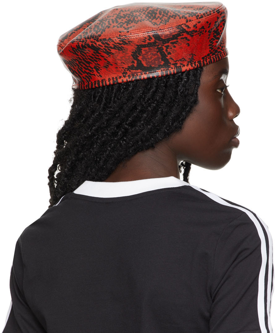 Red Faux-Leather Tam Cap adidas x IVY PARK