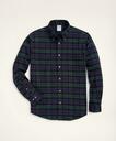 Brooks Brothers Men's Milano Slim-Fit Portuguese Flannel Shirt | Navy/Green
