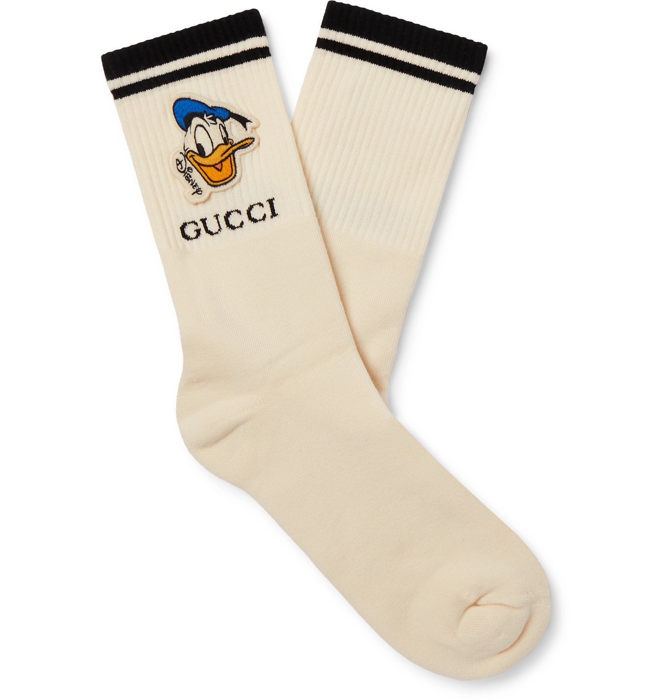 GUCCI - Disney Logo-Jacquard Appliquéd Stretch Cotton-Blend Socks - White  Gucci