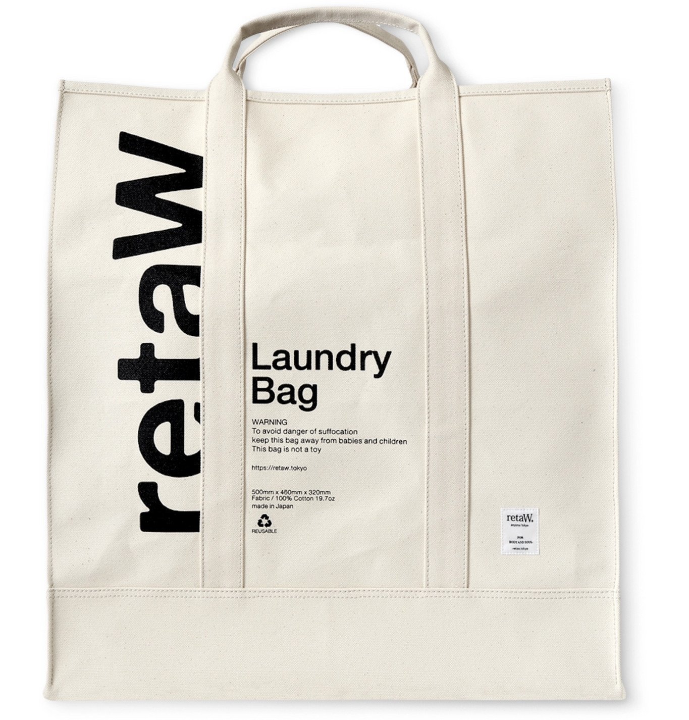 retaW Printed CottonCanvas Laundry Bag White retaW