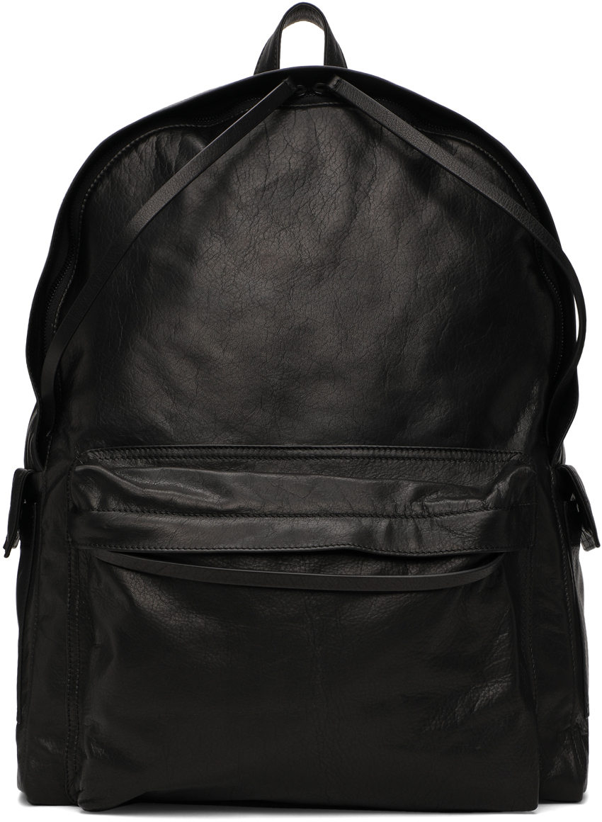Ann Demeulemeester Black Leather Backpack Ann Demeulemeester