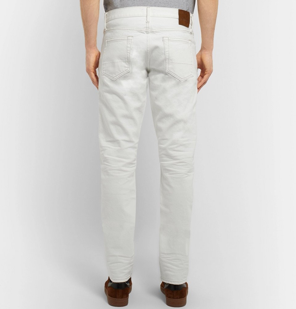 TOM FORD - Slim-Fit Selvedge Denim Jeans - Men - White TOM FORD