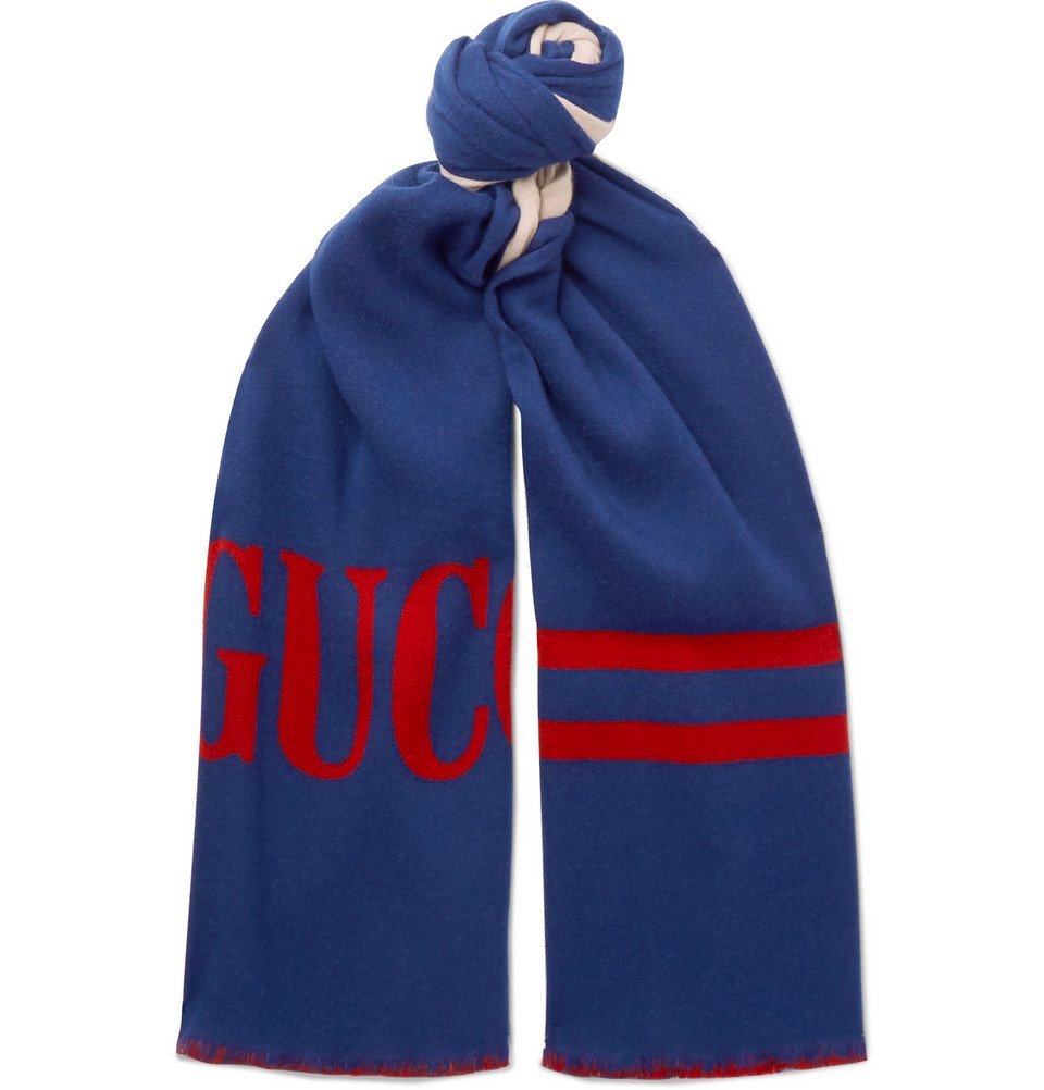 gucci scarf mens blue