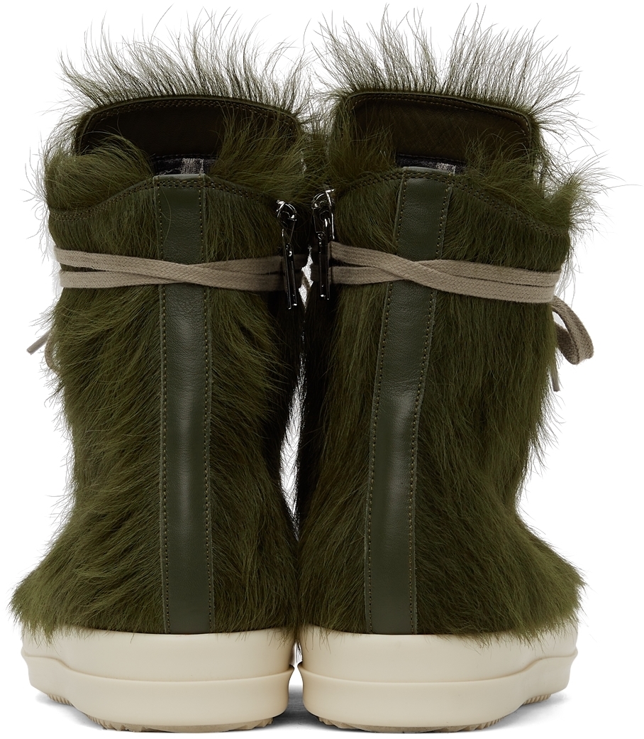 Rick Owens Green Pony Hair Sneakers 