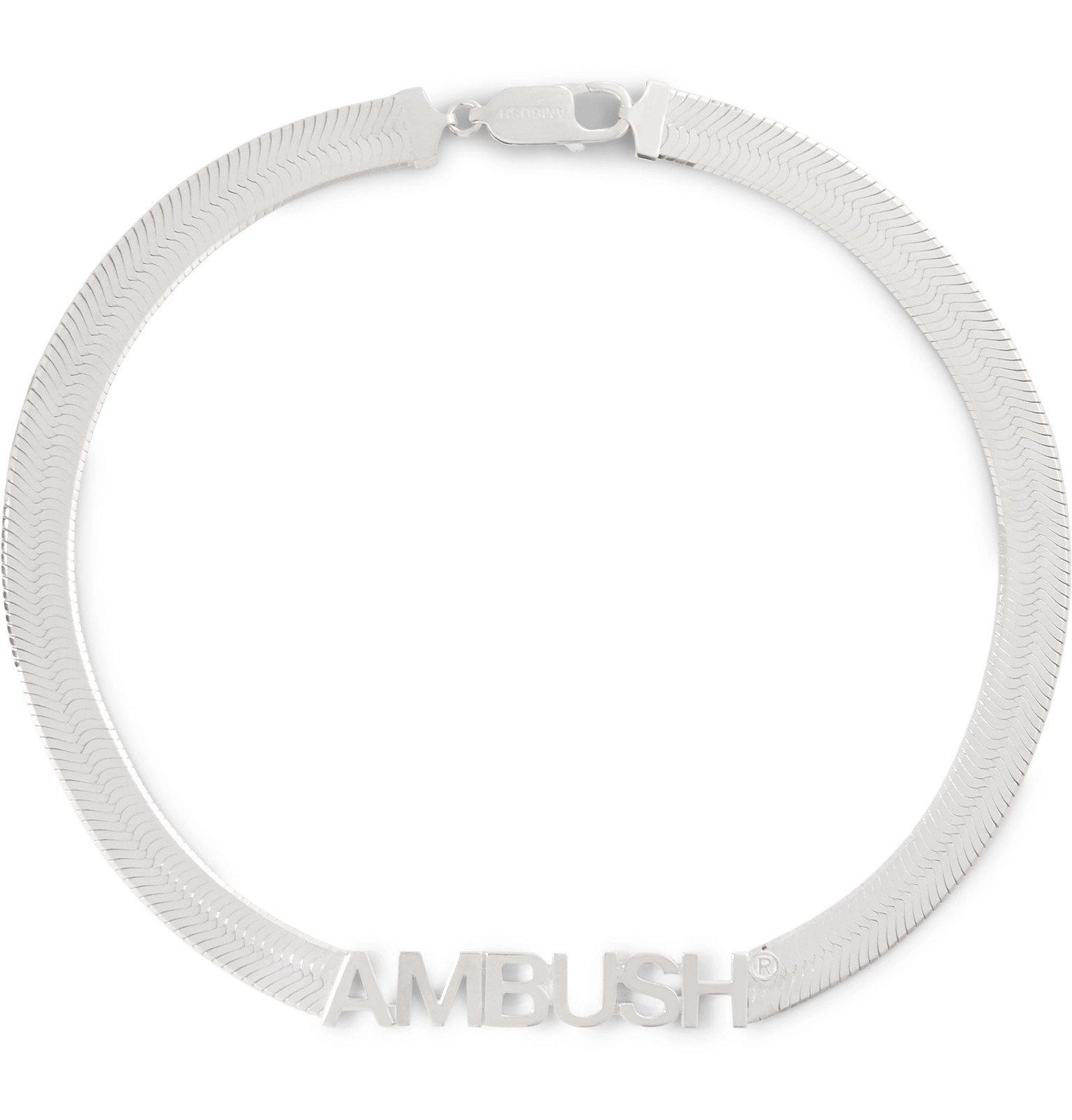Logo-Engraved Sterling Silver Necklace 