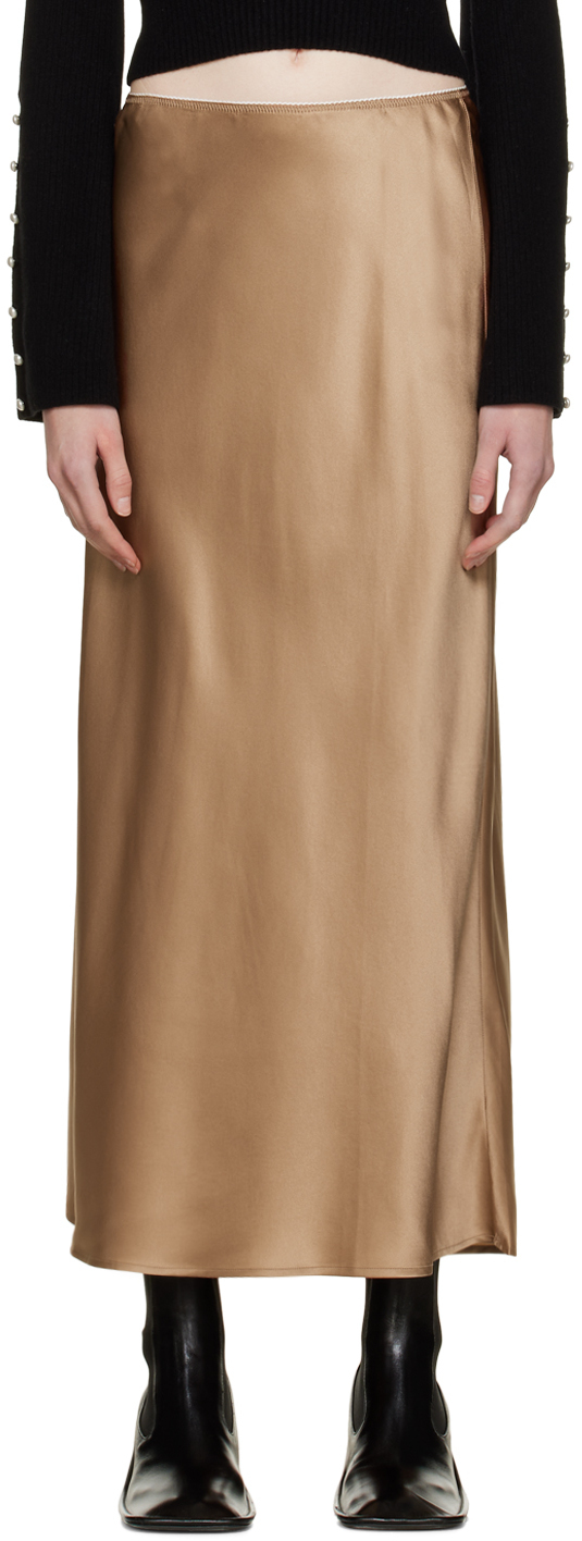 Reformation Brown Layla Midi Skirt