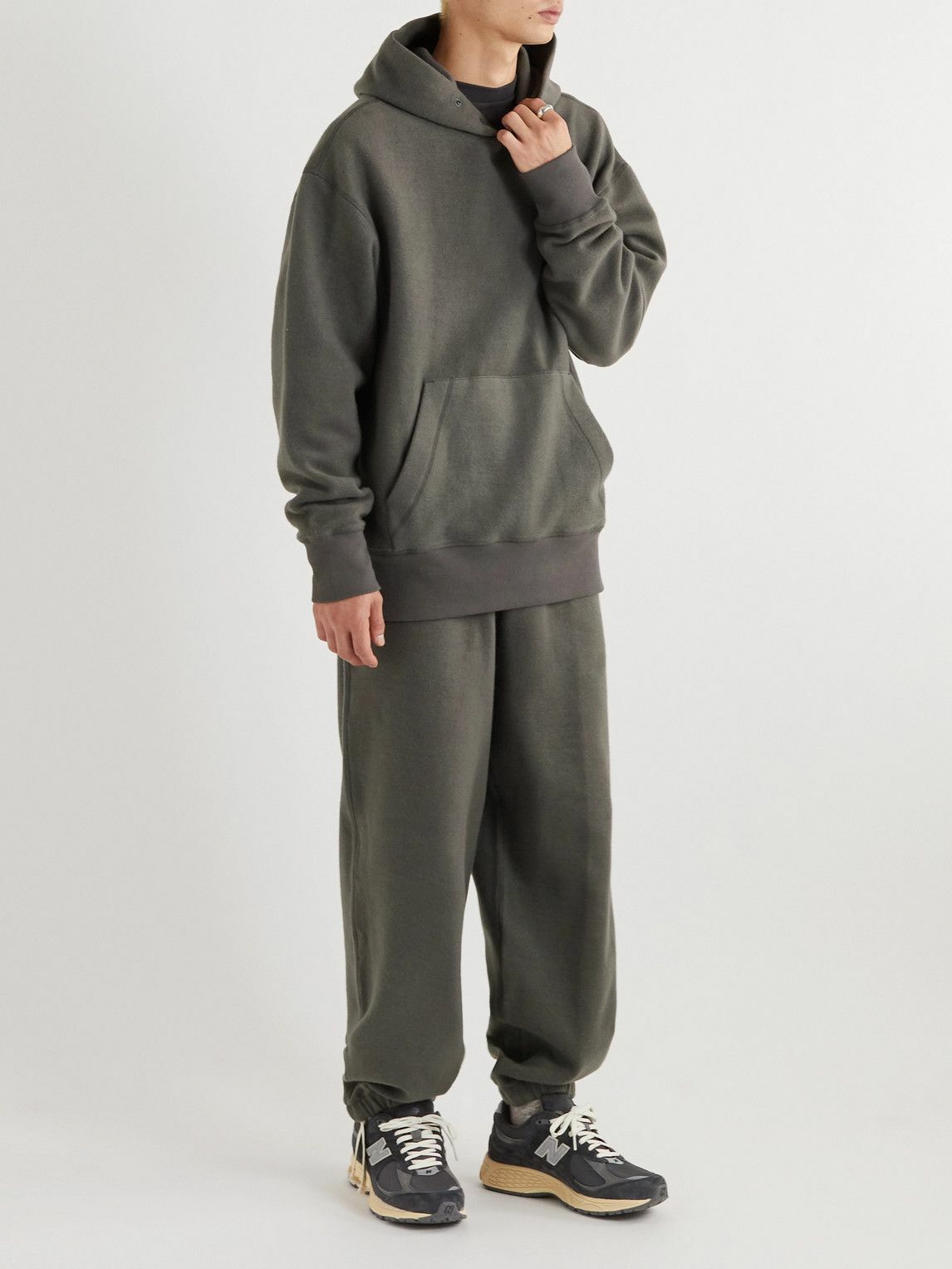 Merely Made - Cotton-Fleece Sweatpants - Gray