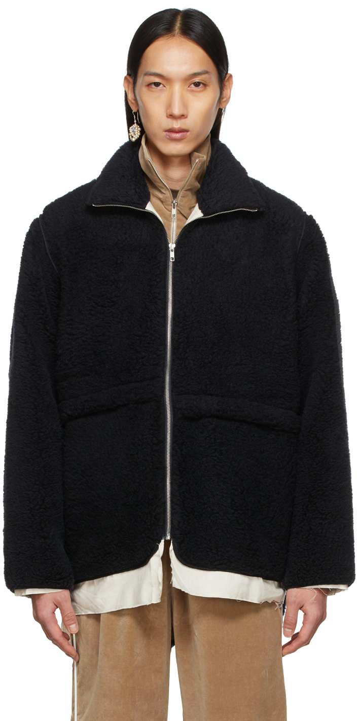 Camiel Fortgens SSENSE Exclusive Navy Sheep Jacket Camiel Fortgens