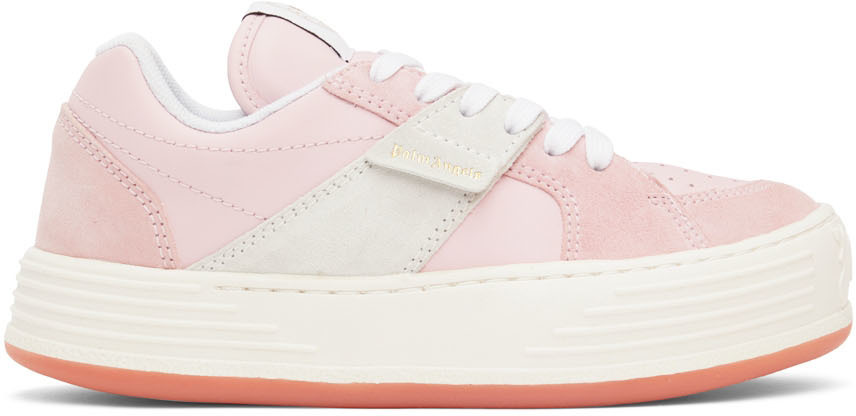 Photo: Palm Angels Pink Snow Low-Top Sneakers