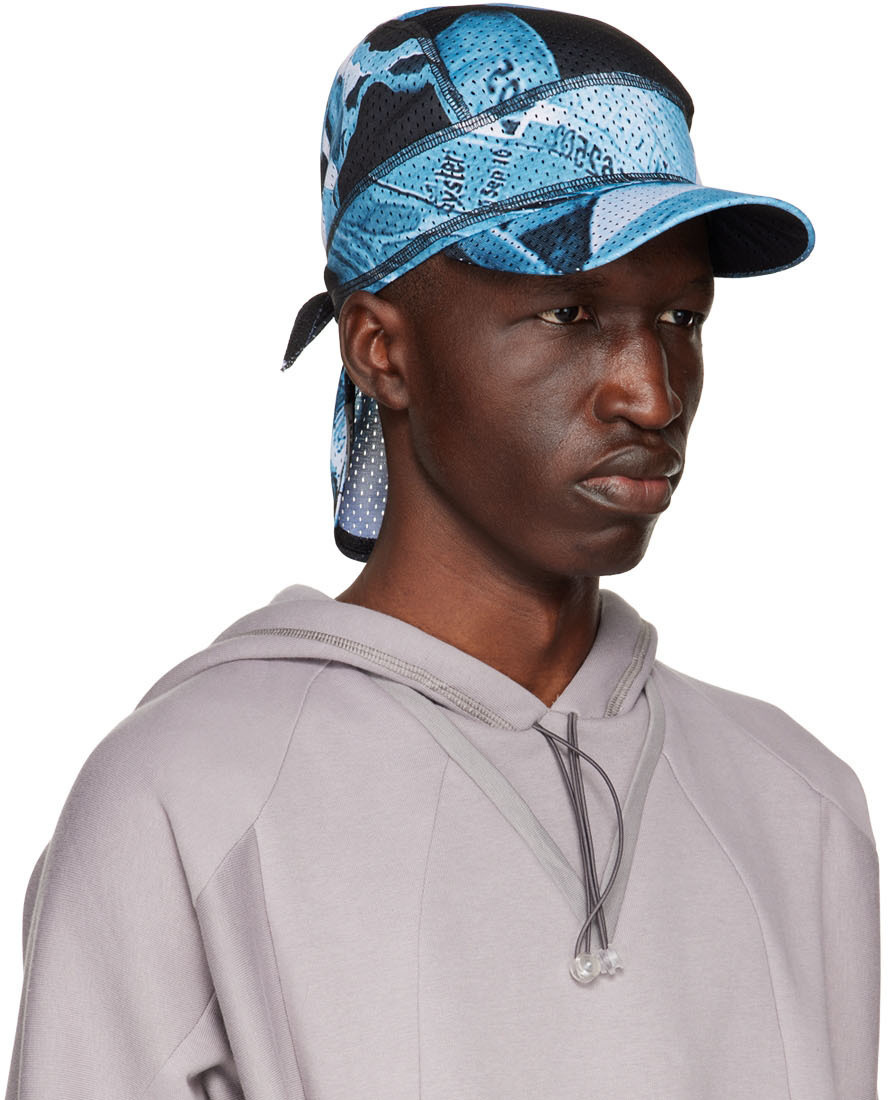 Saul Nash Black \u0026 Blue Mesh Durag Cap 
