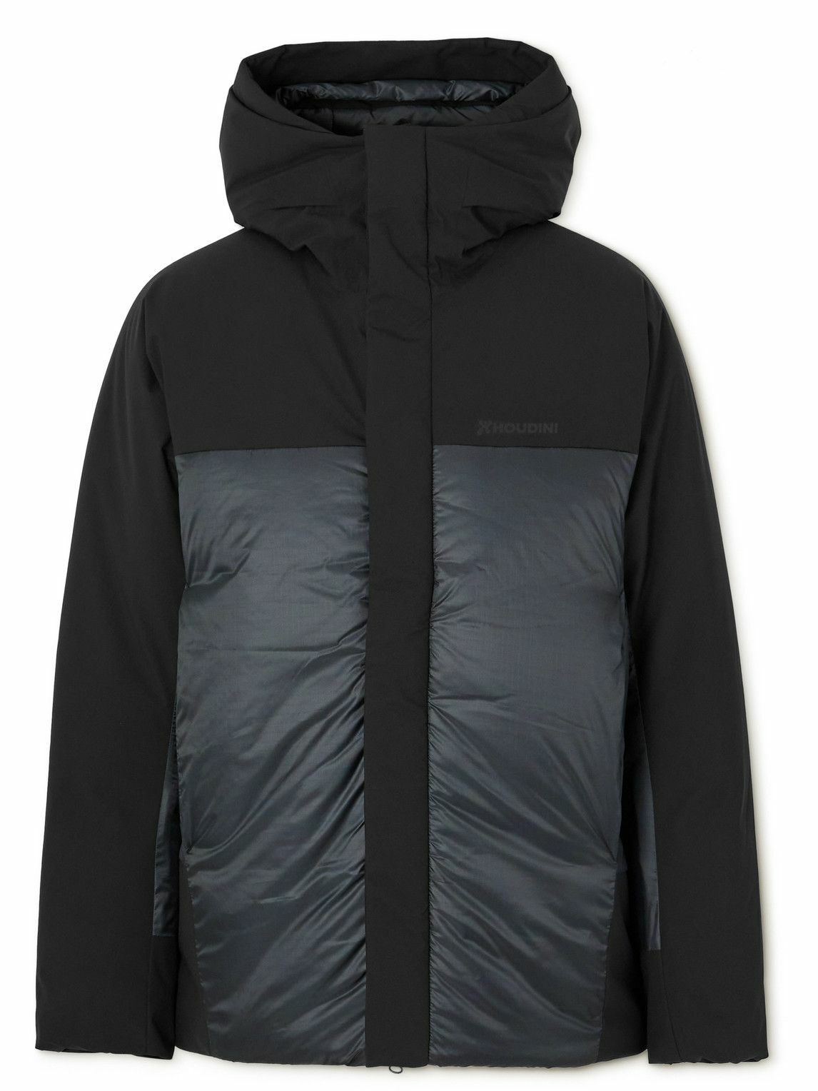 Houdini Bouncer Quilted Panelled Ripstop Hooded Ski Jacket Black