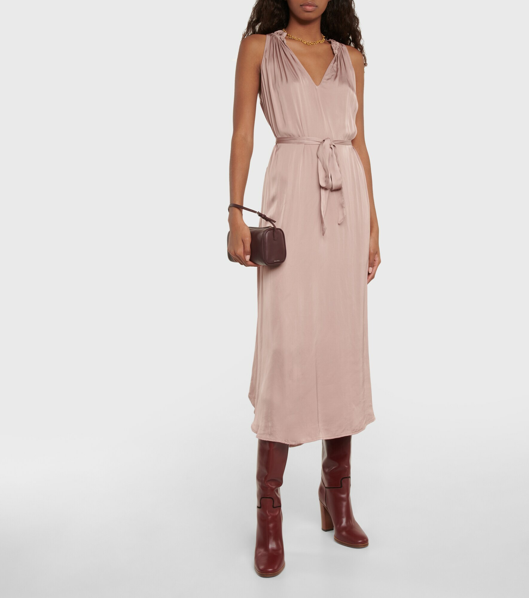 TALA SS STRING TIE MIDI DRESS