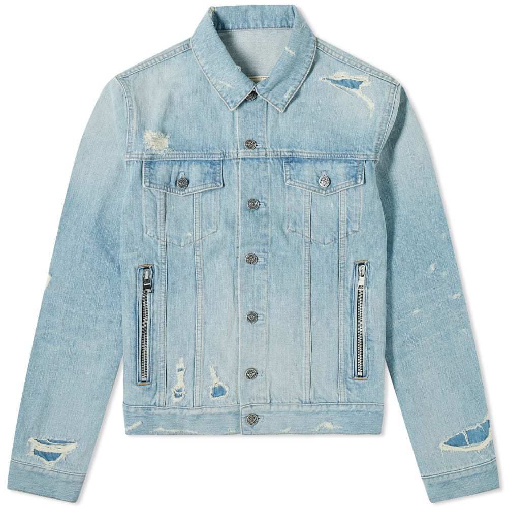 balenciaga denim jacket writing on back