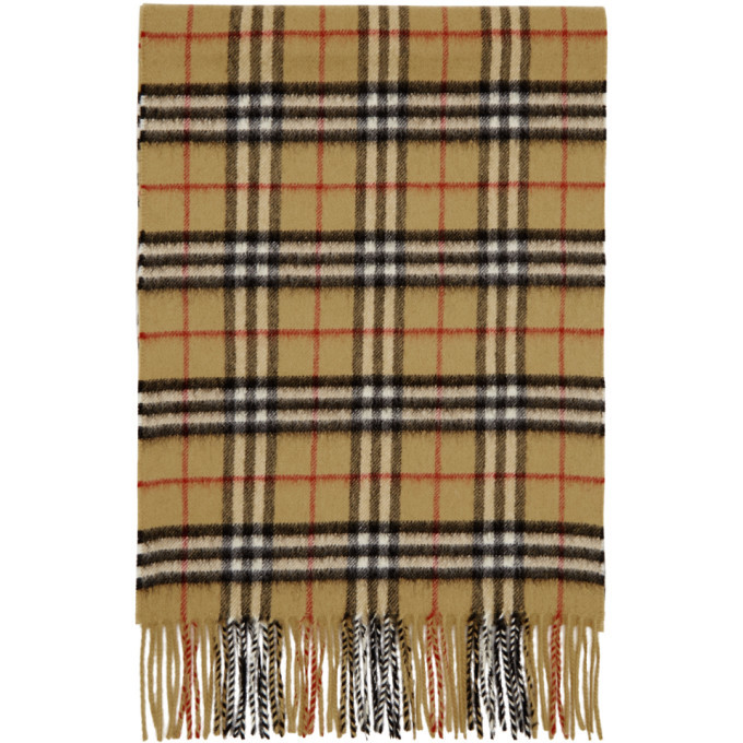 Burberry Yellow Classic Check Scarf Burberry