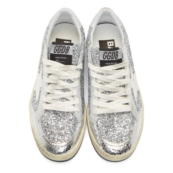 ball star sneakers with glitter tongue