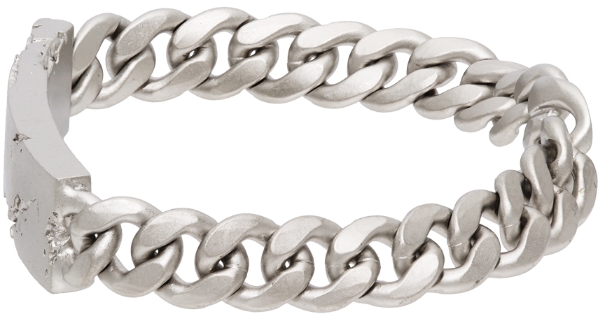 Metallic Mens Jewellery Bracelets C2H4 Debris Crevice Bracelet in Silver for Men 